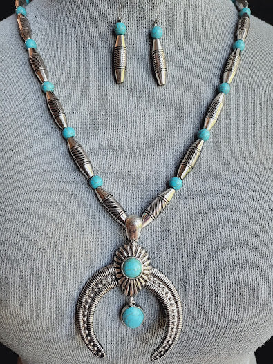 Point Loma Turquoise Naja Necklace and Earrings Set