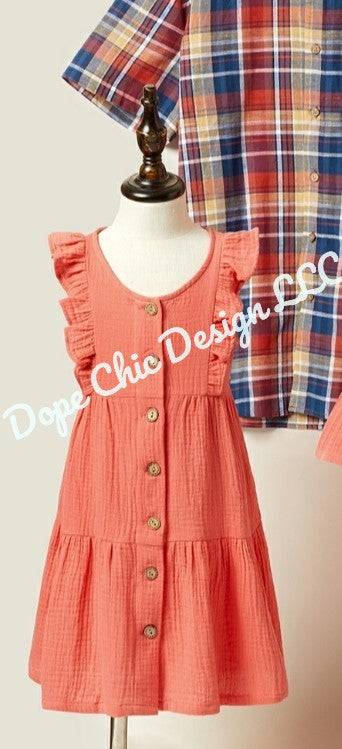 Solid And Plaid Matching Sets