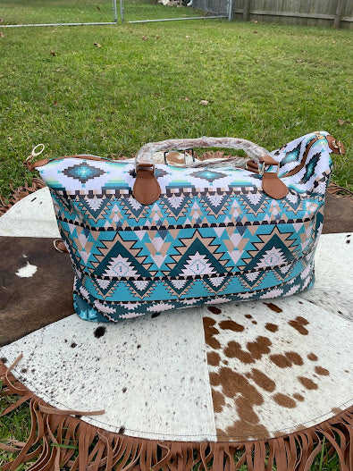 Dancing On The Sand Faux Leather  Weekender Bag