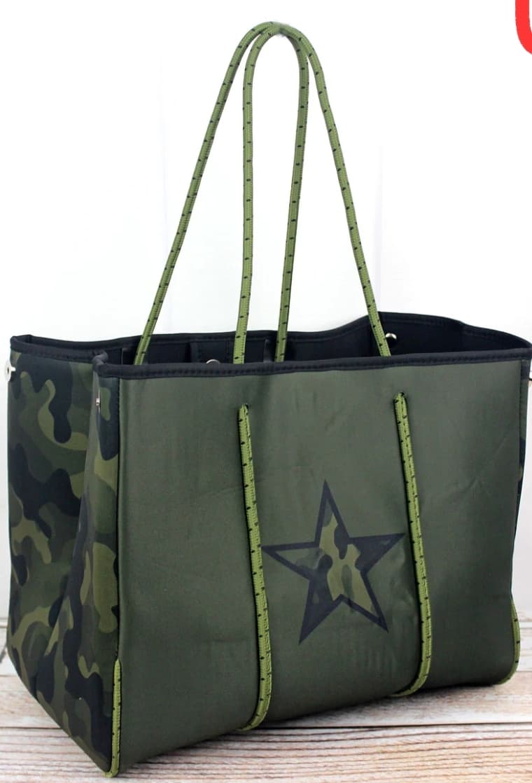 Garrison Camo Star Neoprene Tote Bag